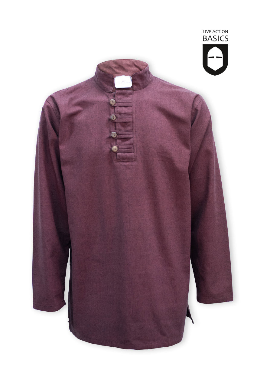 Camisa medieval com botões, marrom