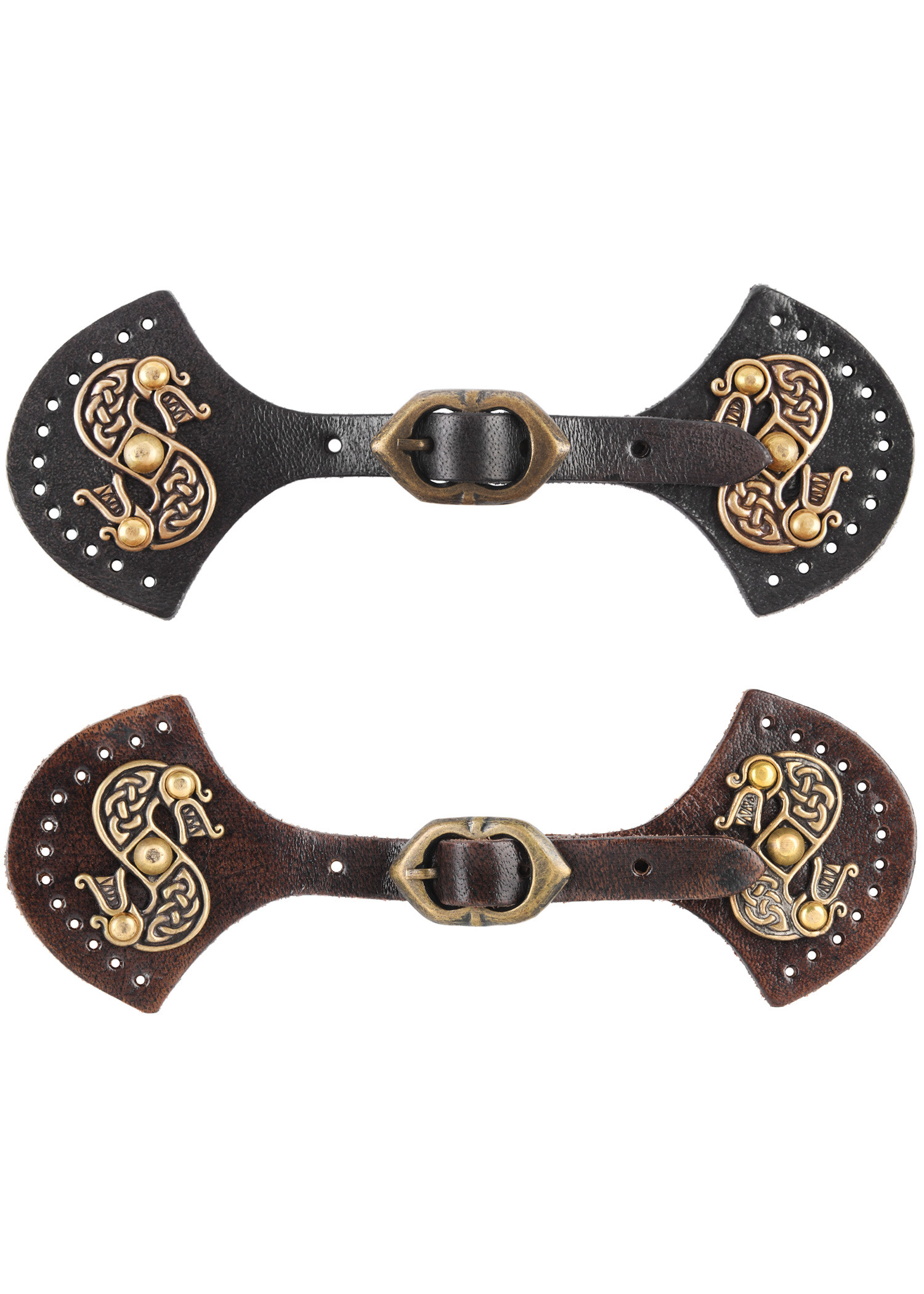 Fechamento de dragões modelo de capa de couro medieval