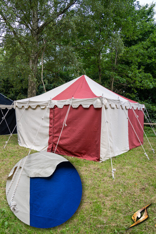 Tenda medieval, azul natural 4 x 4 metros (versão compacta)