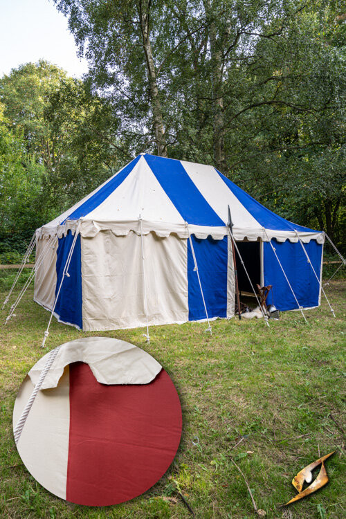 Tenda marquise medieval, vermelho natural 4 x 6 metros. (Versão compacta)