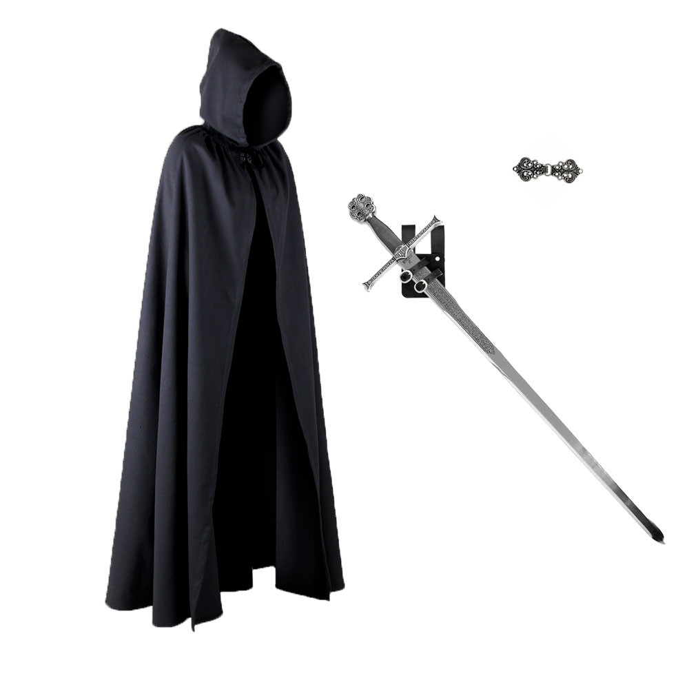 Pacote Monarcas Católicos: Espada, baldric, capa e fecho de capa