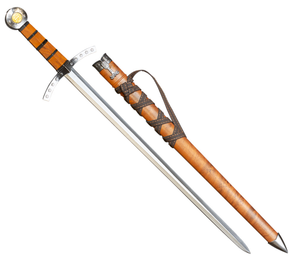 Espada decorativa com bainha modelo Cruz Templária (60 cm.)