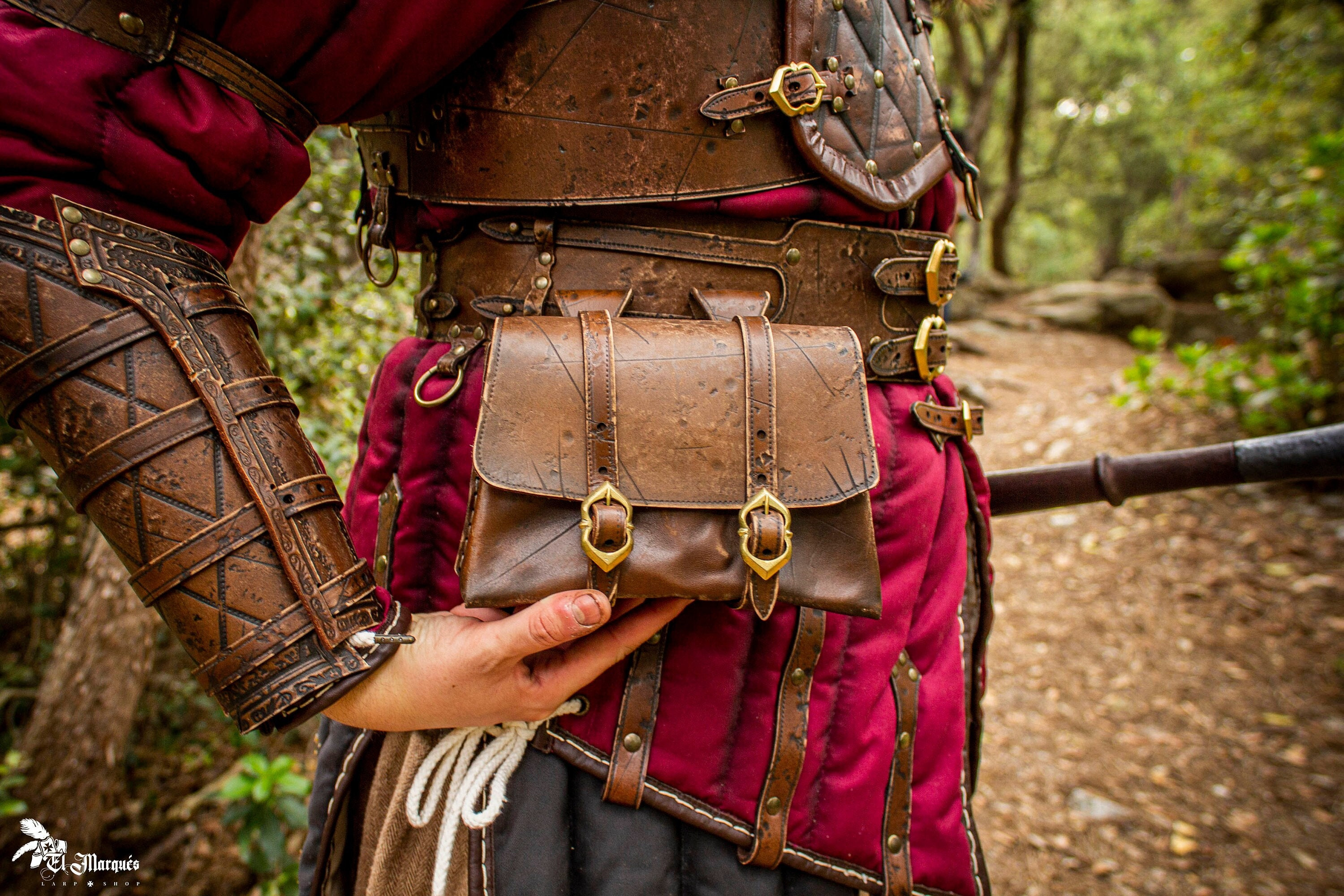 Bolsa Medieval Adventurer em couro, vários acabamentos
