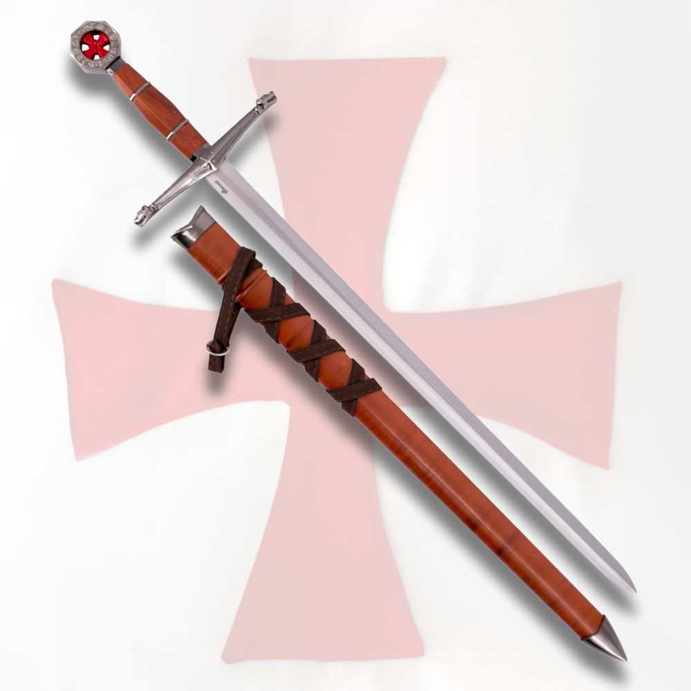 Espada Templária infantil com bainha marrom (59,2 cm.)