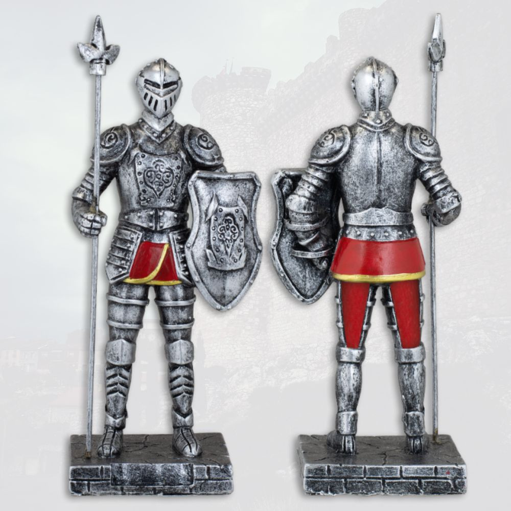 Figura de resina guerreiro medieval com lança (12 cm.)