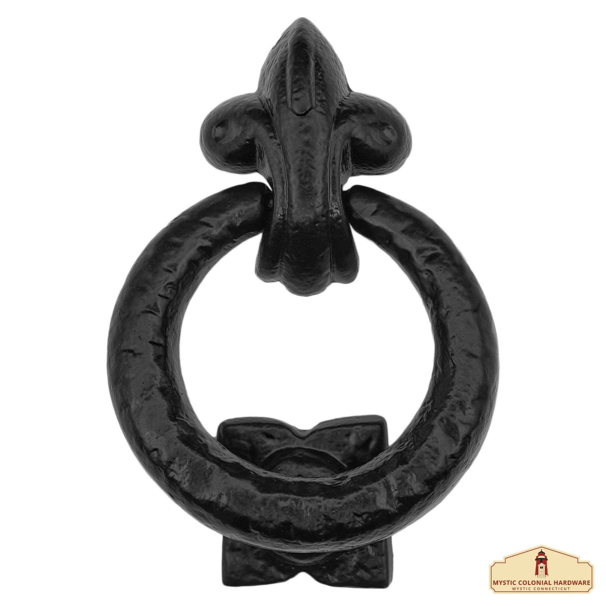 Aldaba porta medieval com aro em forja (14x9,5 cm.)