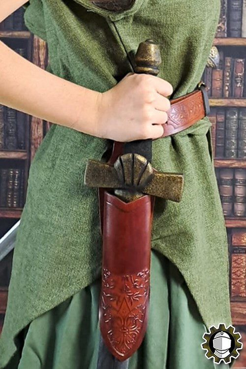 Tahalí medieval para adagas de couro marrom modelo Jerome