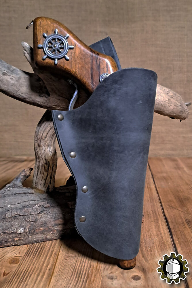 Estojo de couro mão direita, cor preta