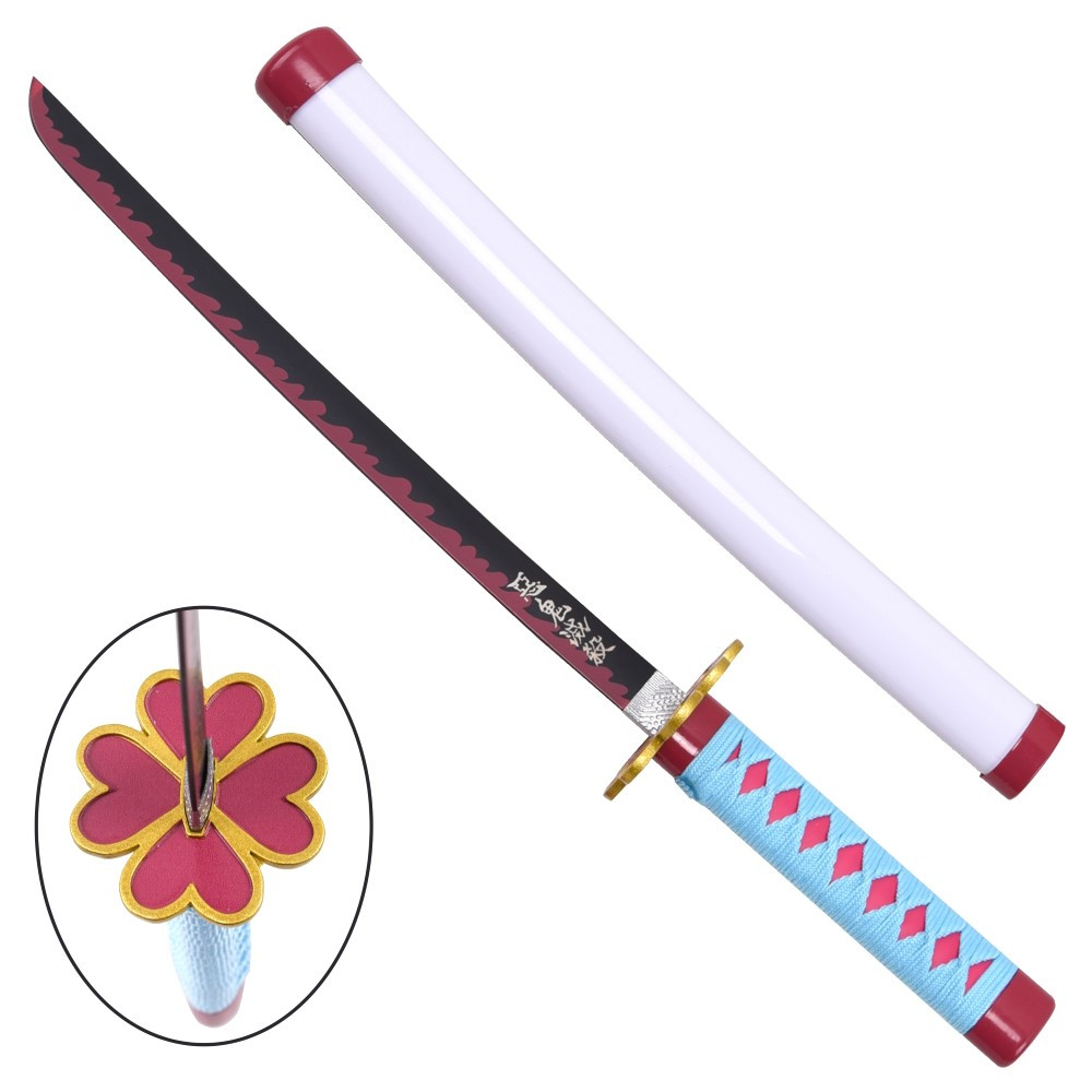Mini Katana Kanroji Jimetsu flor rosa, lâmina em bambu
