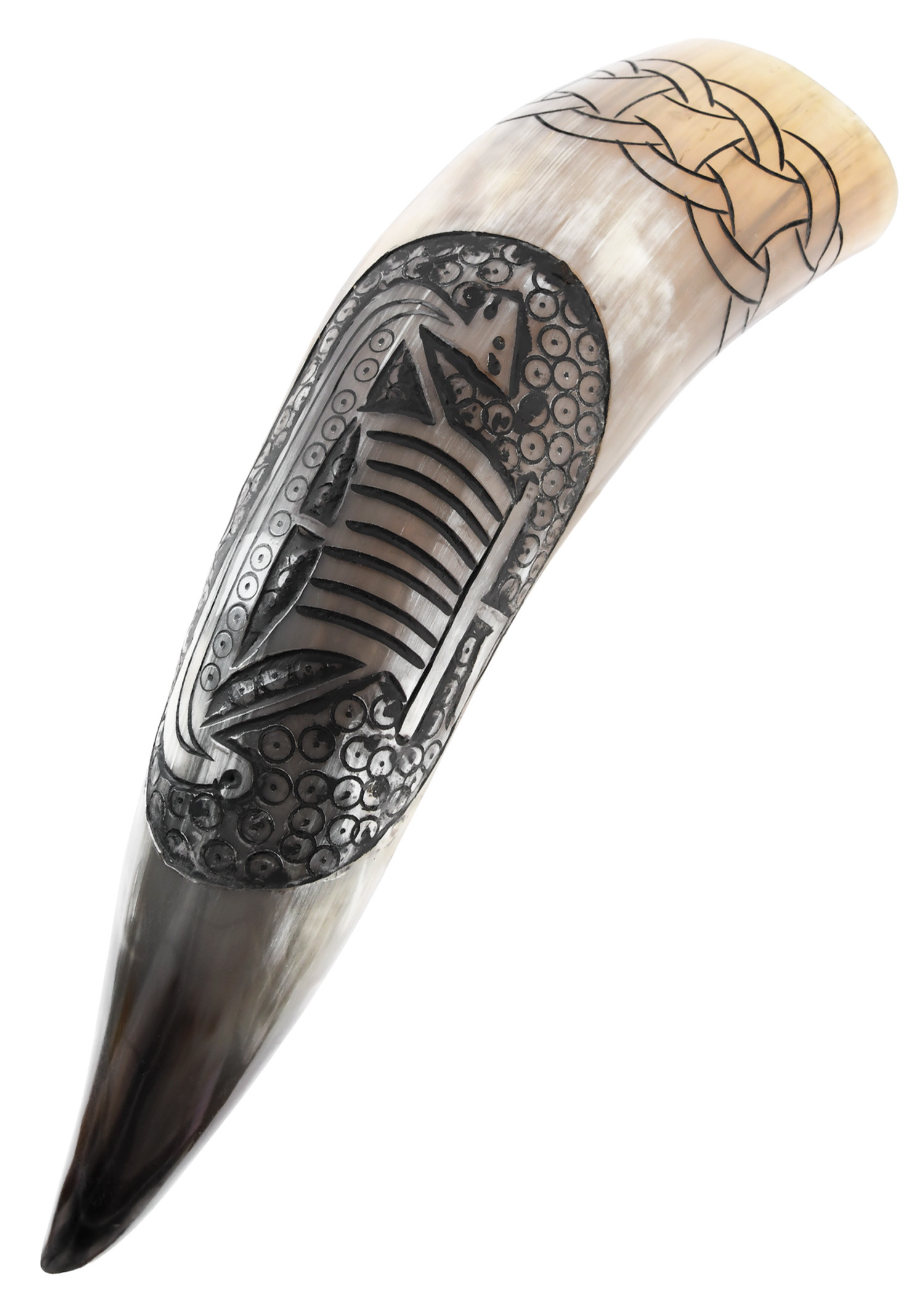 Chifre para beber gravado Barco vikingue