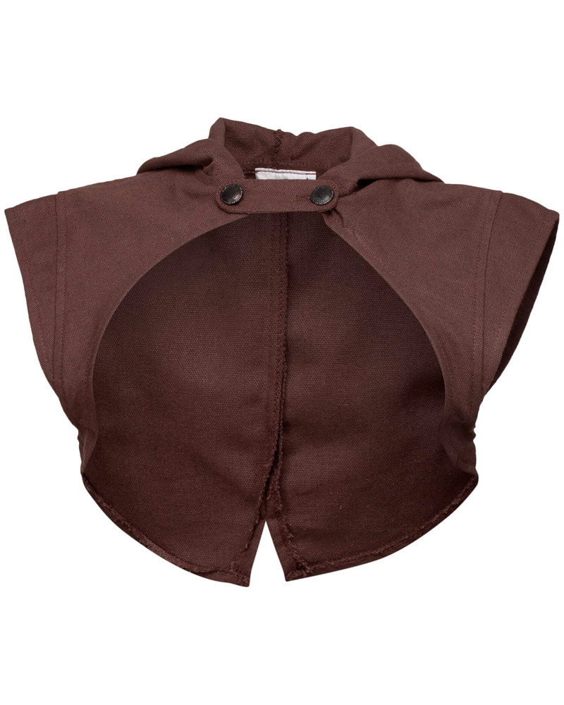 Capa de ombro medieval com capuz Galatea - Marrom