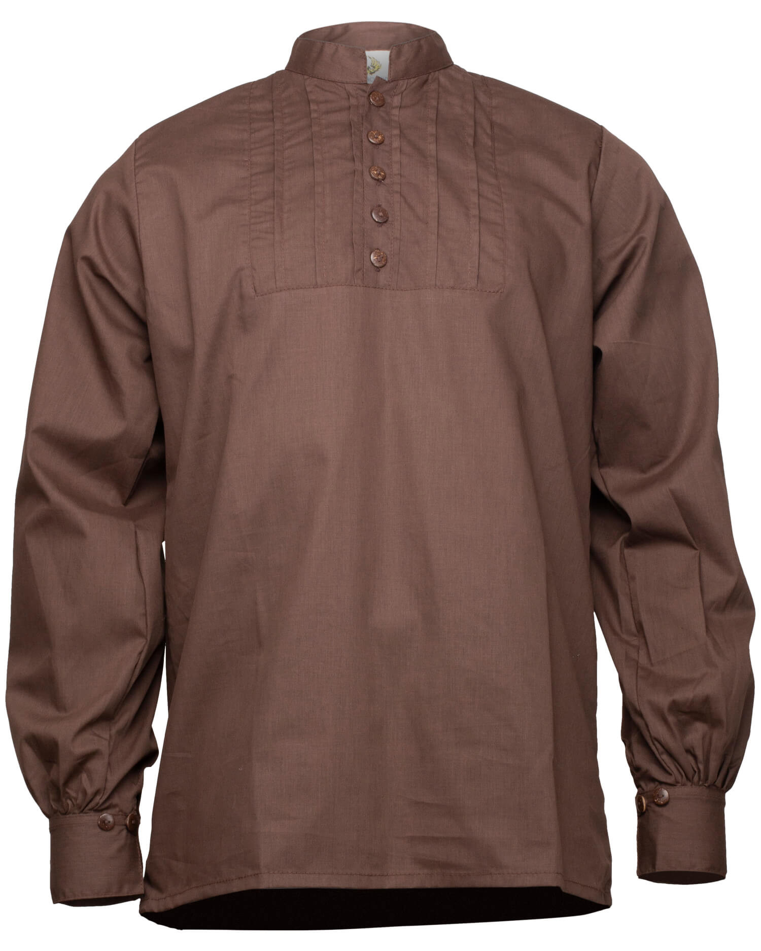 Camisa medieval algodão modelo Lucious, cor marrom