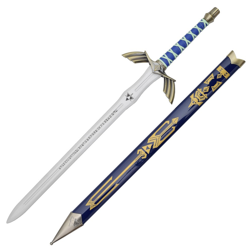 Espada ornamental Dark Link de Zelda azul, lâmina de Bambu