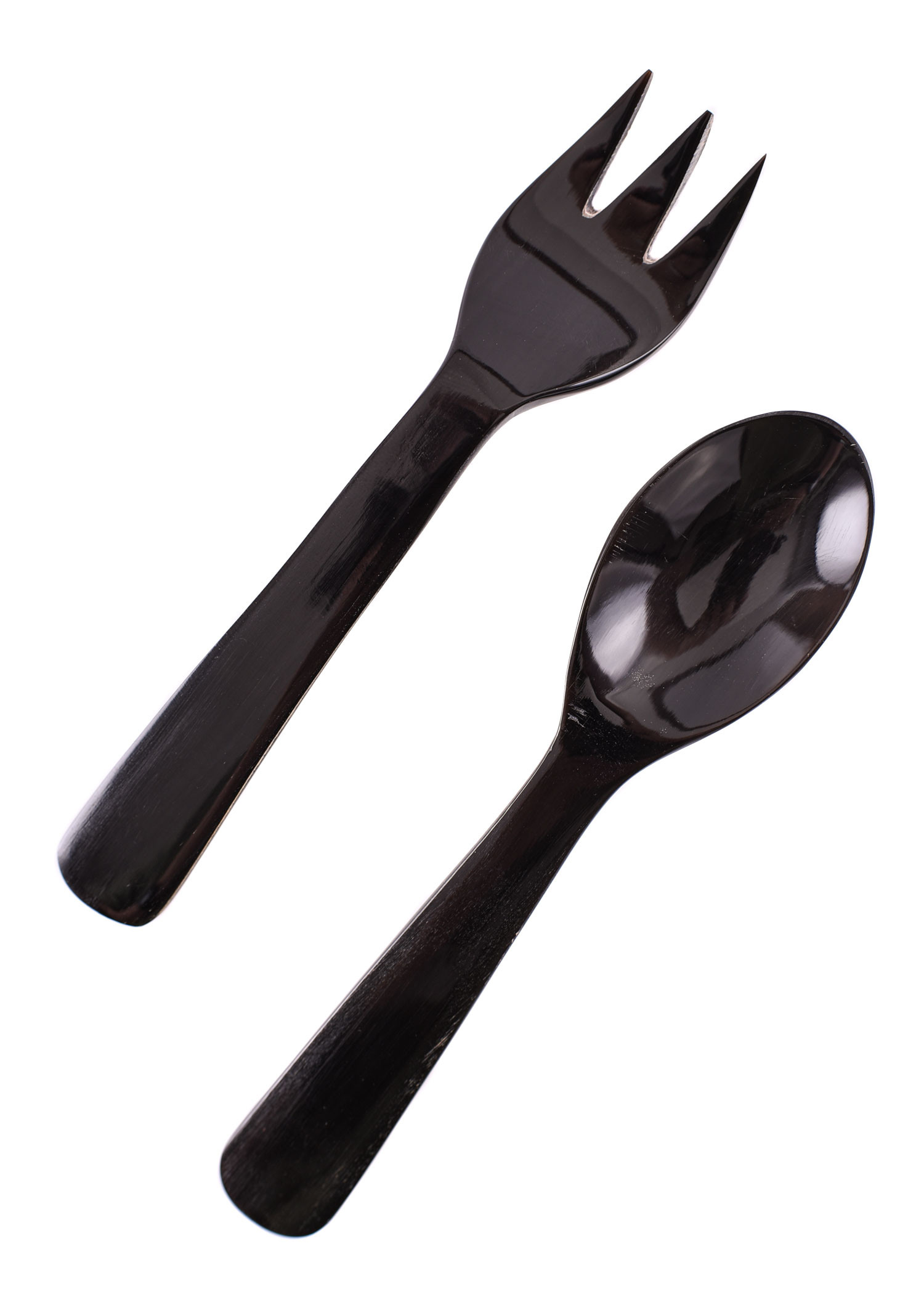 Garfo e colher medievais em haste (11 cm)