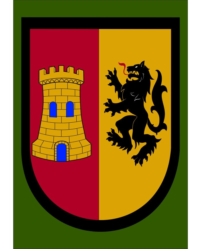 Bandeira medieval Lobo e Castelo